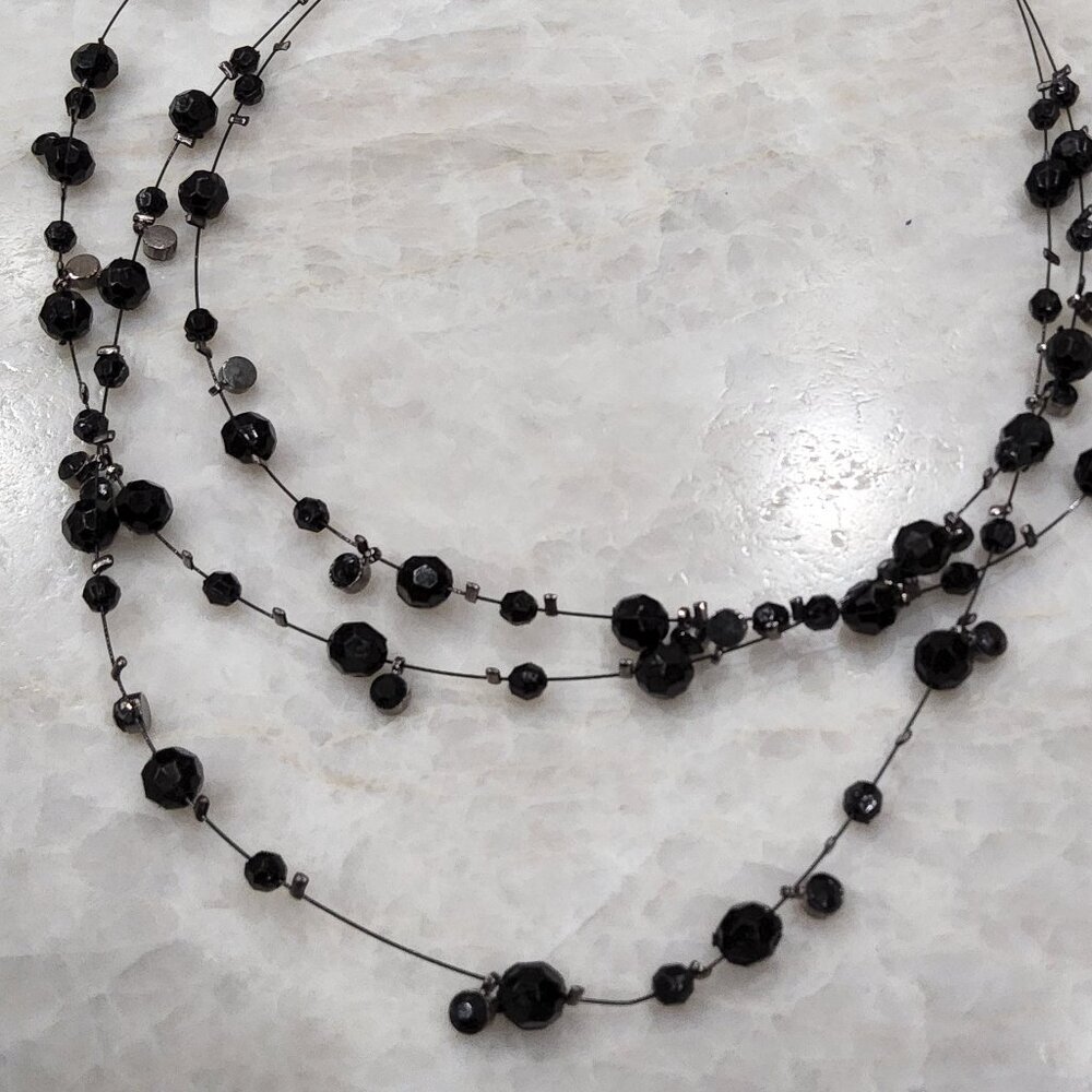 Black 13 Inch Cable Collar Necklace - Picture 2 of 3